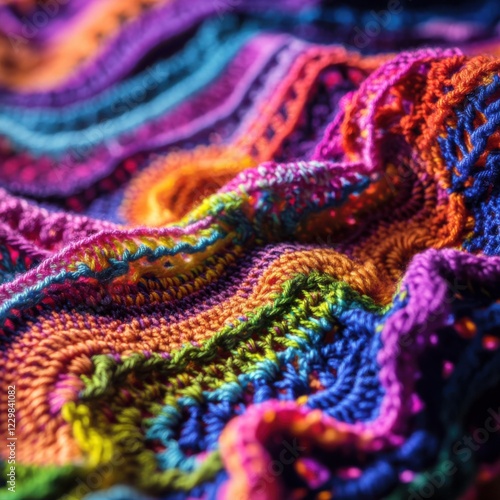 Colorful Crochet Pattern with Vibrant Textures and Swirls