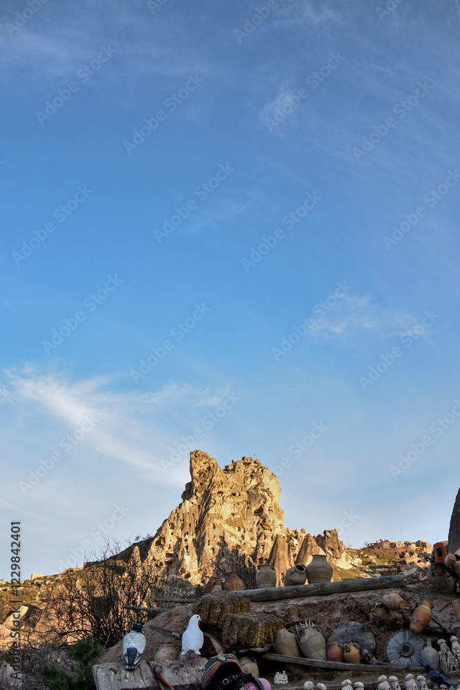 Naklejka premium fairy chimneys at ortahisar, cappadocia