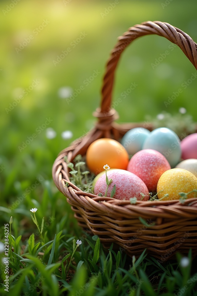 easter eggs in basket easter eggs in basket