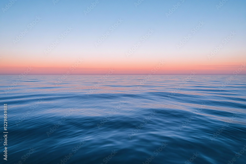 Sunset over calm ocean waters creates a serene atmosphere with vibrant colors on the horizon Sunset over calm ocean waters creates a serene atmosphere with vibrant colors on the horizon