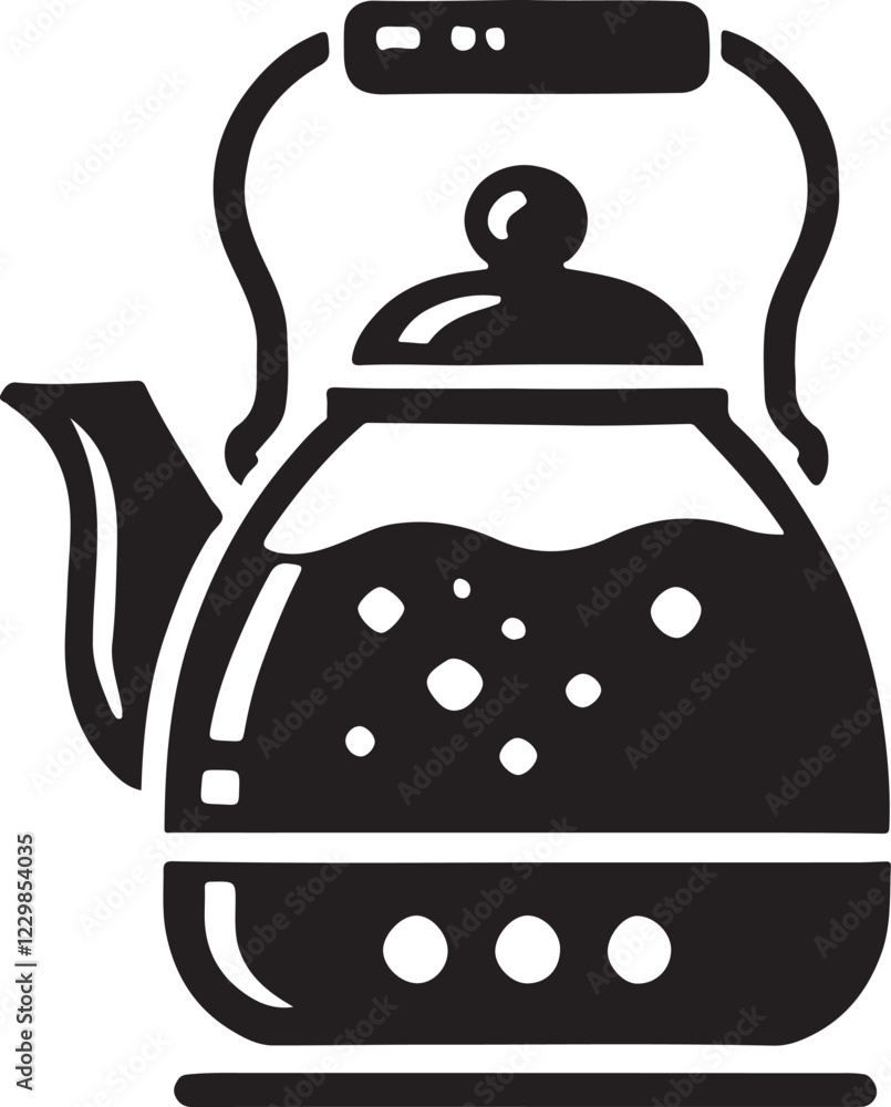Obraz premium Tea pot icon silhouette vector with white background