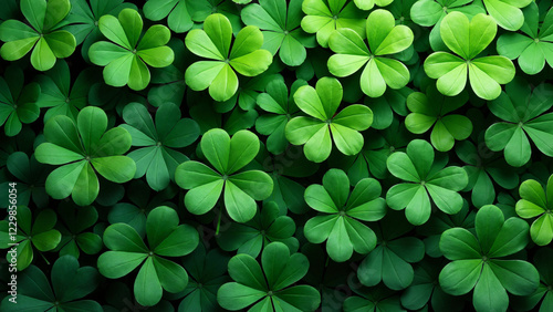 Vibrant Shamrock Background for St. Patrick's Day Promotions, Eco-Friendly Marketing, and Festive Event Invitations photo