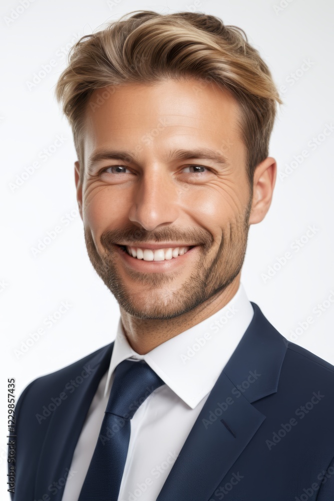 smiling man in a suit and tie with a white shirt and blue tie smiling man in a suit and tie with a white shirt and blue tie