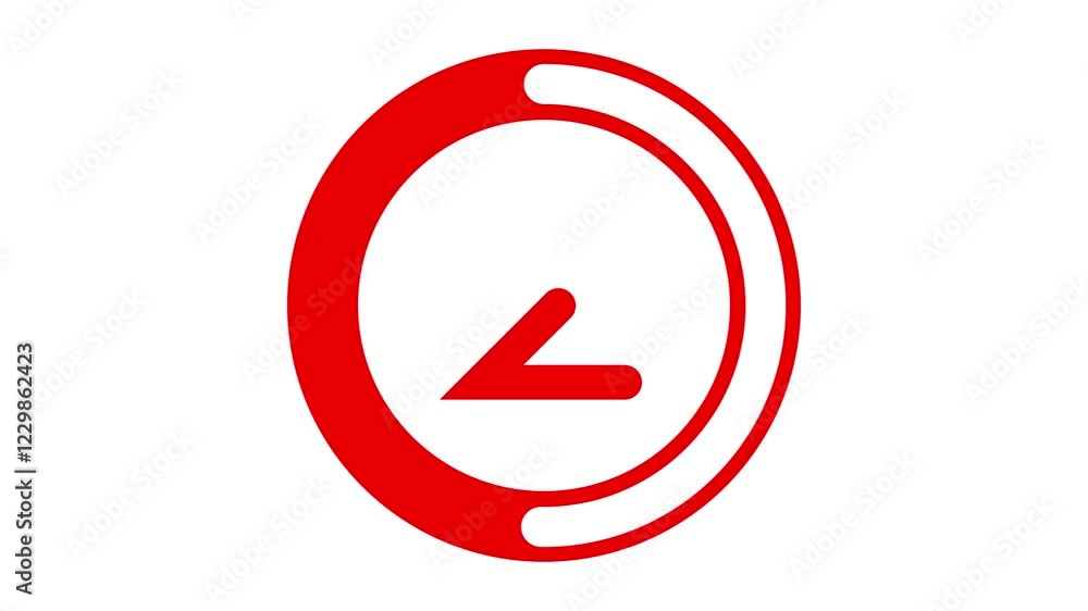 Number of 2 red circle slow motion icon Number of 2 red circle slow motion icon