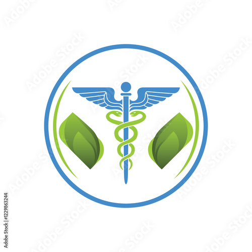 caduceus symbol on white background