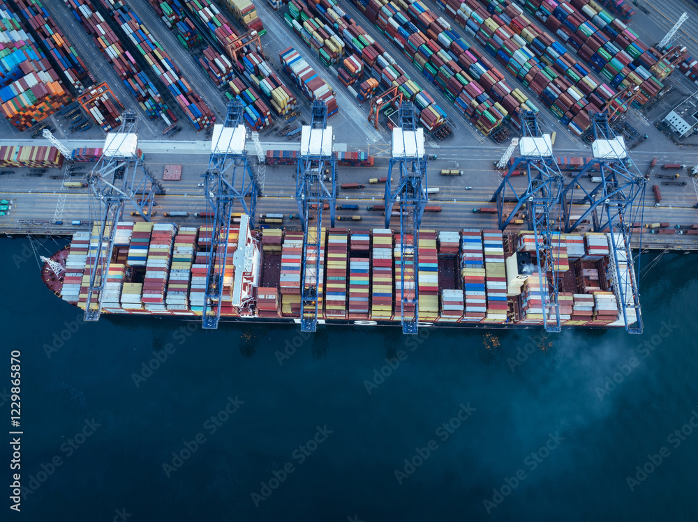 Obraz premium Aerial view of Yantian international container terminal in Shenzhen city, China