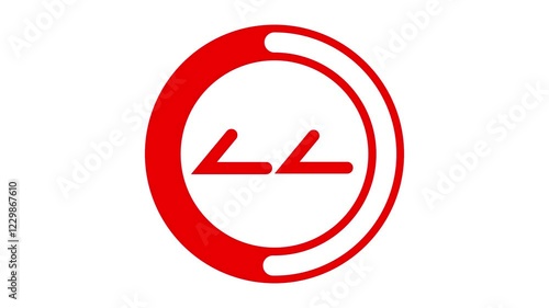 Number of 44 red circle slow motion icon