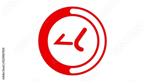 Number of 46 red circle slow motion icon