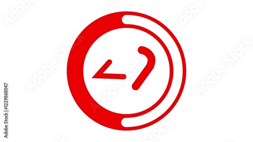 Number of 49 red circle slow motion icon