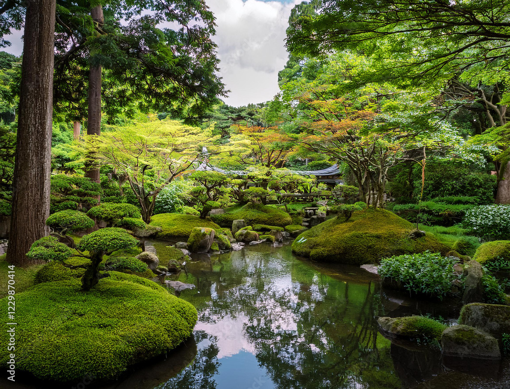 Generated image 夏の日本庭園 Generated image 夏の日本庭園