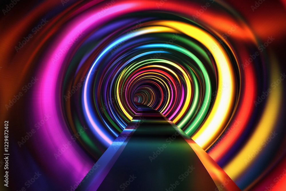 Vibrant swirling colors create a mesmerizing tunnel effect with intricate patterns and depth Vibrant swirling colors create a mesmerizing tunnel effect with intricate patterns and depth