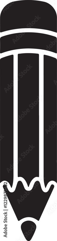 pencil Icon Silhouette Vector In White Background pencil Icon Silhouette Vector In White Background