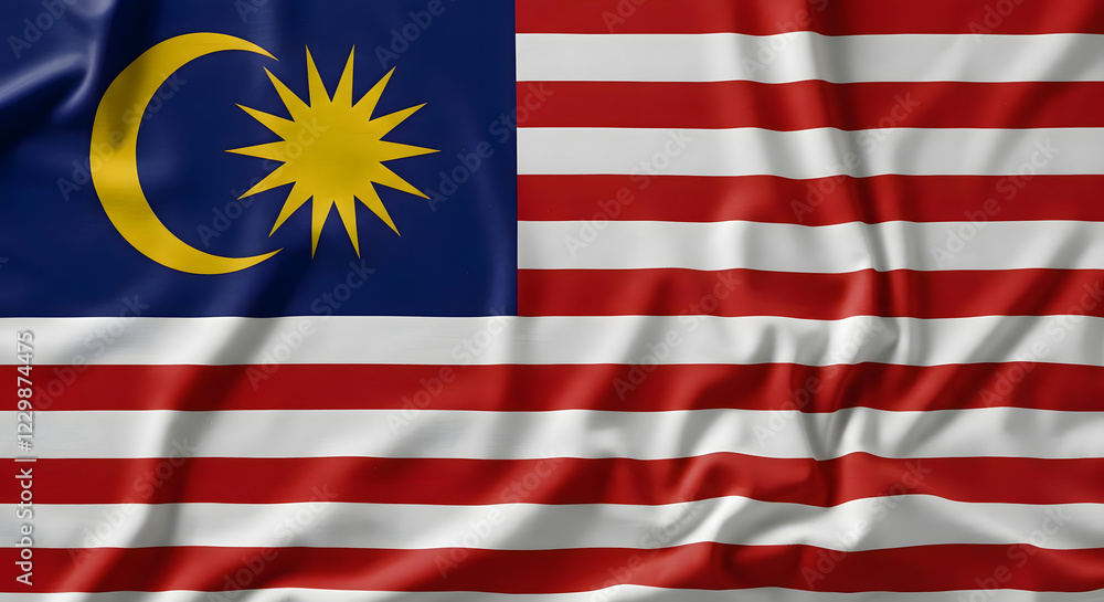 Malaysian flag waving in 3D Malaysian flag waving in 3D