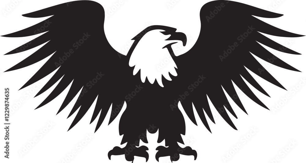 Obraz premium Eagle Icon Silhouette Vector In White Background