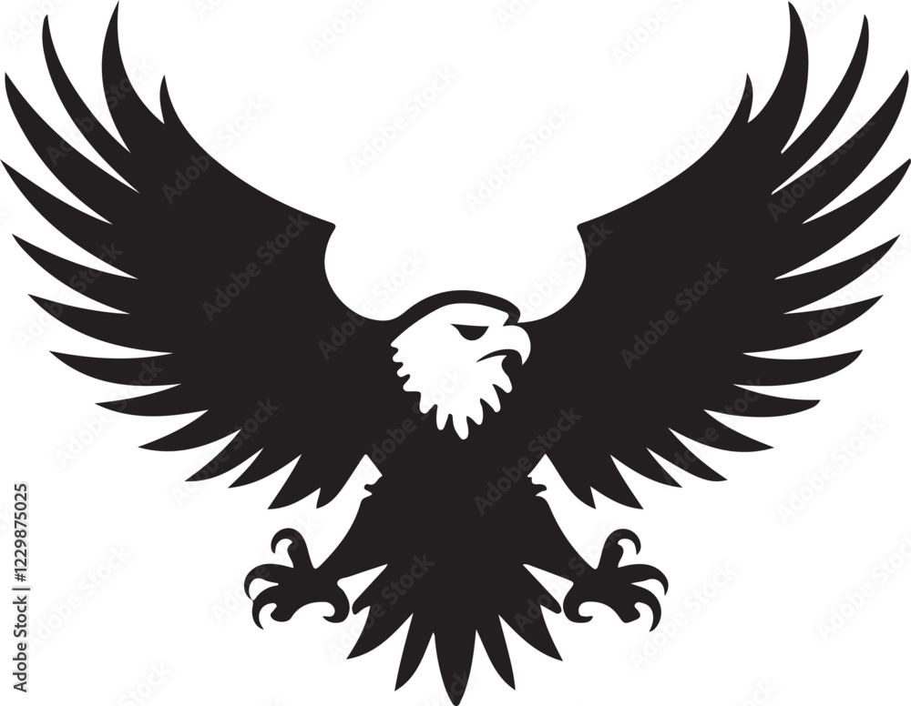 Obraz premium Eagle Icon Silhouette Vector In White Background