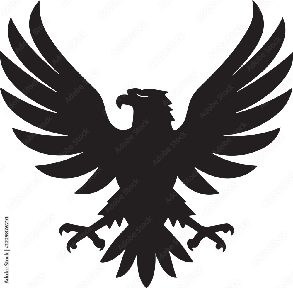 Fototapeta premium Eagle Icon Silhouette Vector In White Background