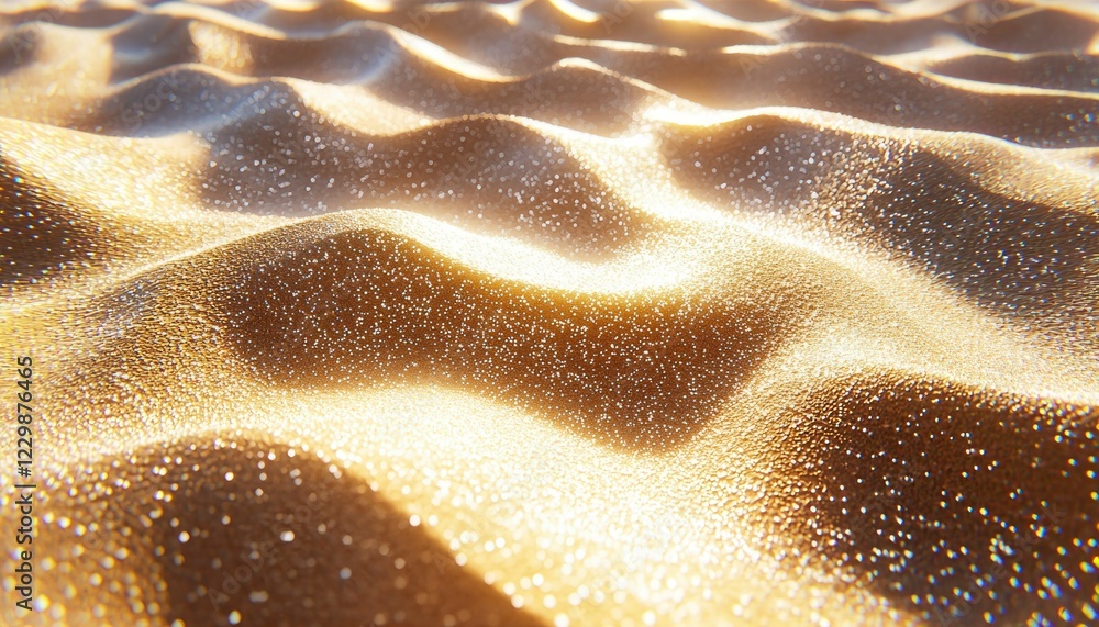 Golden Sand Dunes Shimmering Under Sunlight Golden Sand Dunes Shimmering Under Sunlight