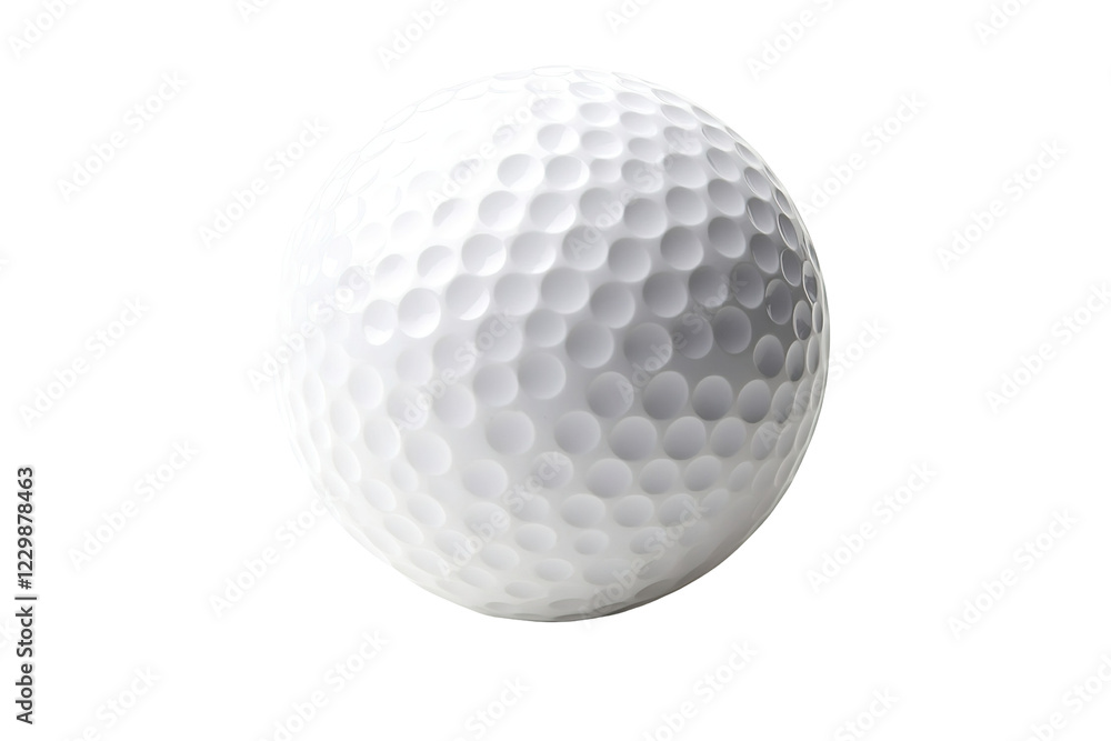 A white golf ball with a white face and white stripes. ,on transparent background. A white golf ball with a white face and white stripes. ,on transparent background.