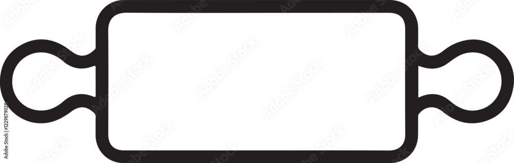 Rolling Pin Icon Silhouette Vector In White Background Rolling Pin Icon Silhouette Vector In White Background