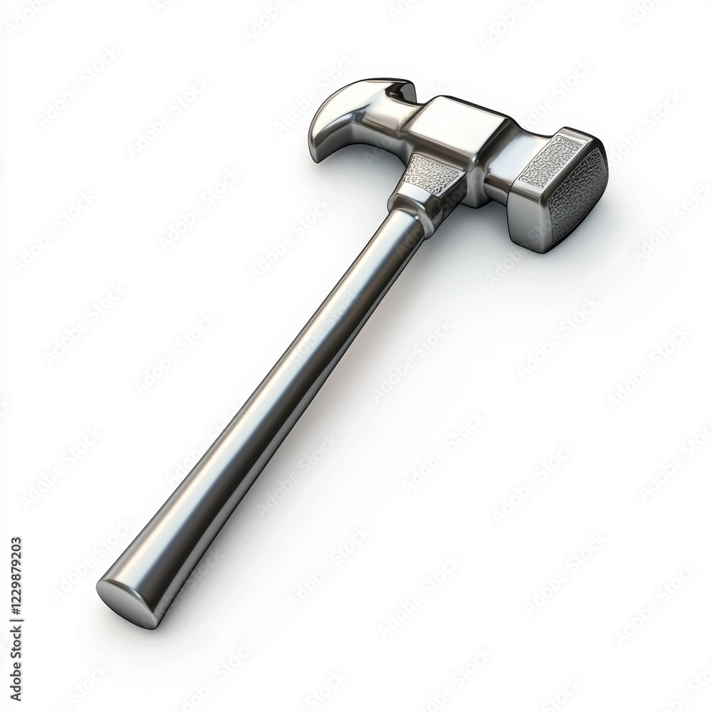 sleek steel hammer with a grip-enhanced handle, centered on a clean white background sleek steel hammer with a grip-enhanced handle, centered on a clean white background