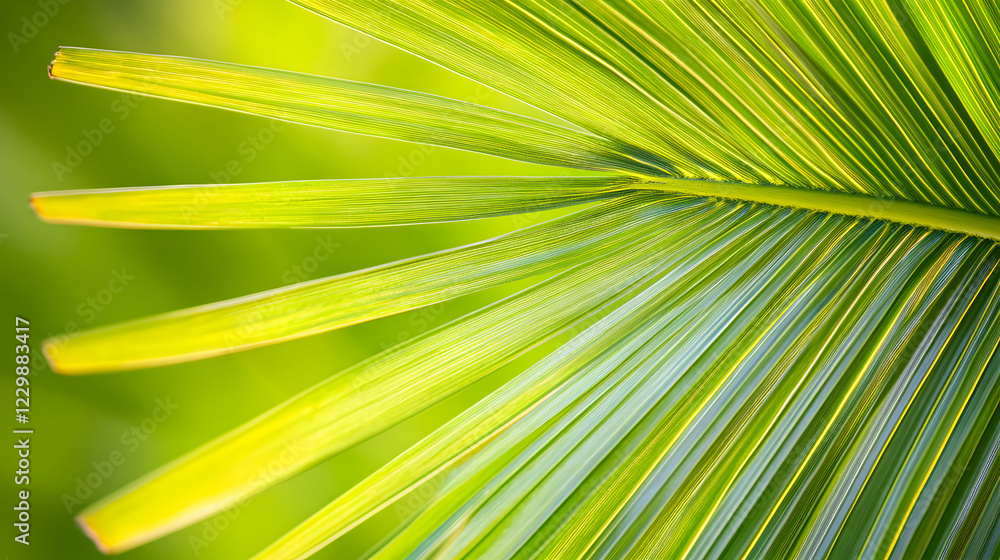 Obraz premium Exquisite Tropical Palm Leaf Showcasing Bold Patterns and Colors