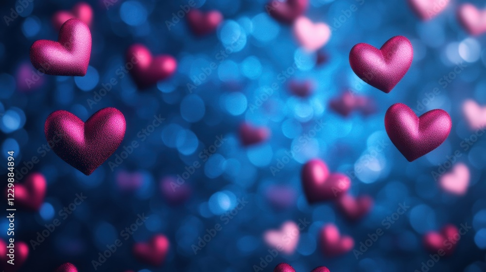 A dreamy background filled with floating pink hearts, creating a romantic and whimsical atmosphere. A dreamy background filled with floating pink hearts, creating a romantic and whimsical atmosphere.