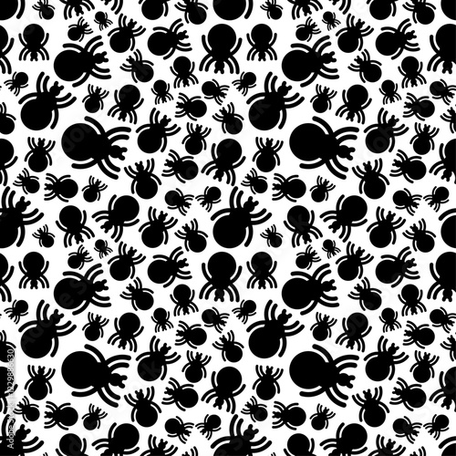 Tick insect pattern seamless. Red infected tick background