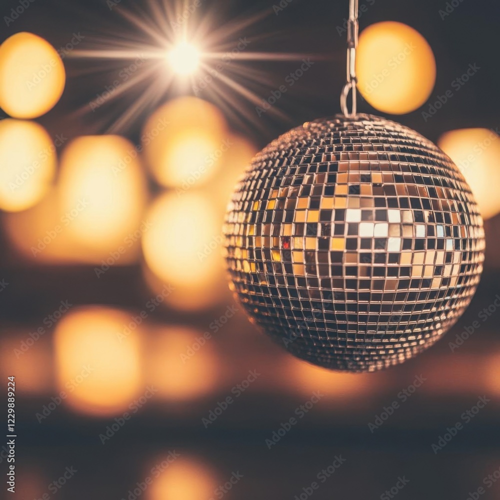 Obraz premium 70s disco ball in a nostalgic setting