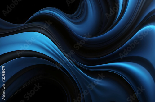 abstact dark blue and black fluid motion background photo