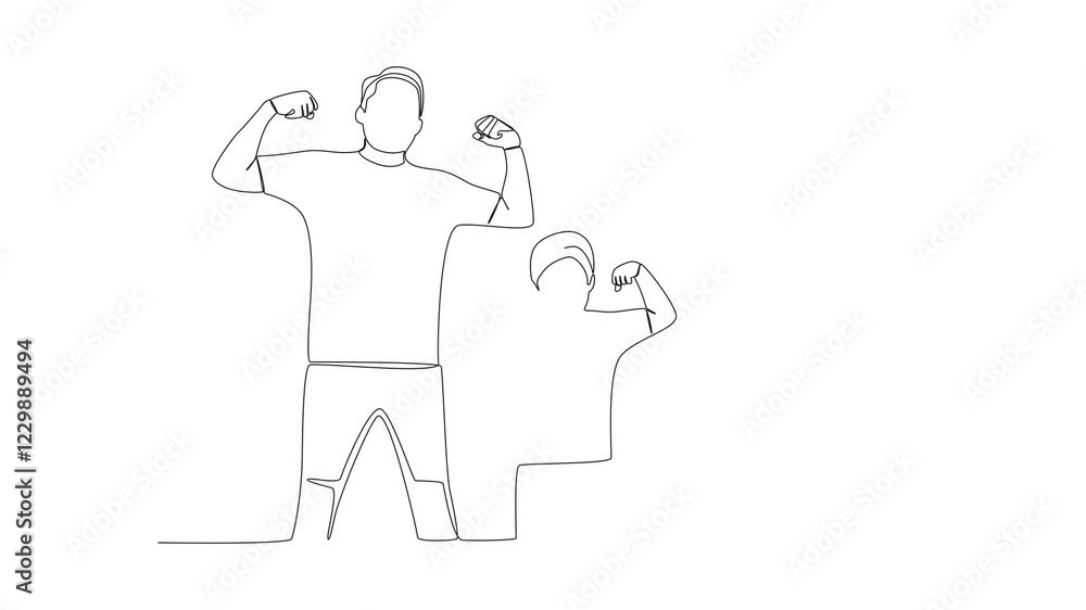 Video Global Day Parent. Video Single continuous line drawing child and parents walk together. Global Day Parent Concept Video Global Day Parent. Video Single continuous line drawing child and parents walk together. Global Day Parent Concept