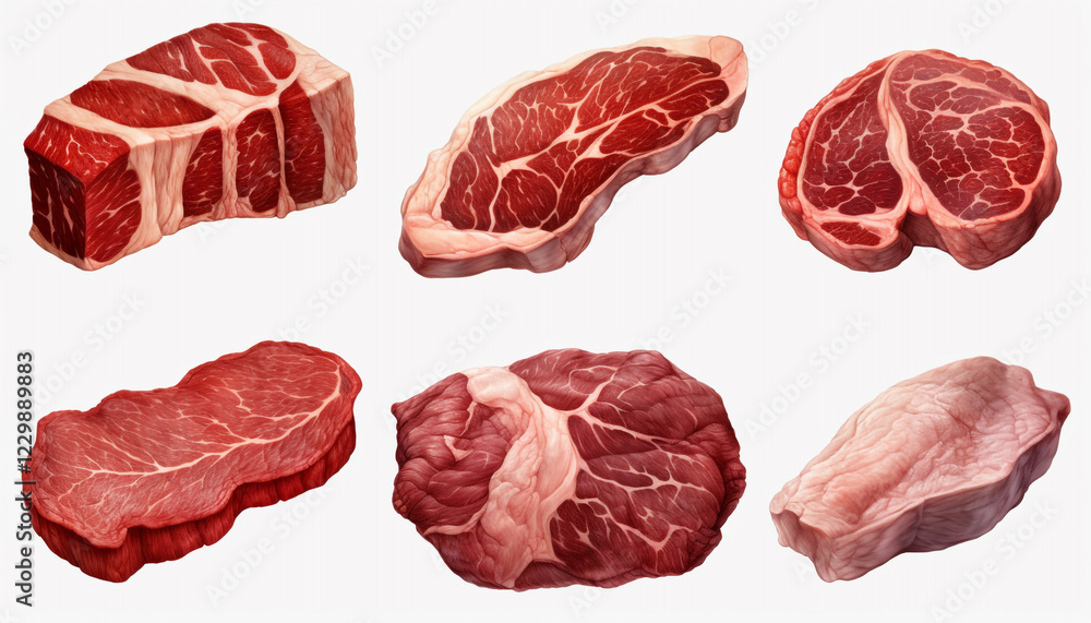 set of illustration of meat isolated set of illustration of meat isolated