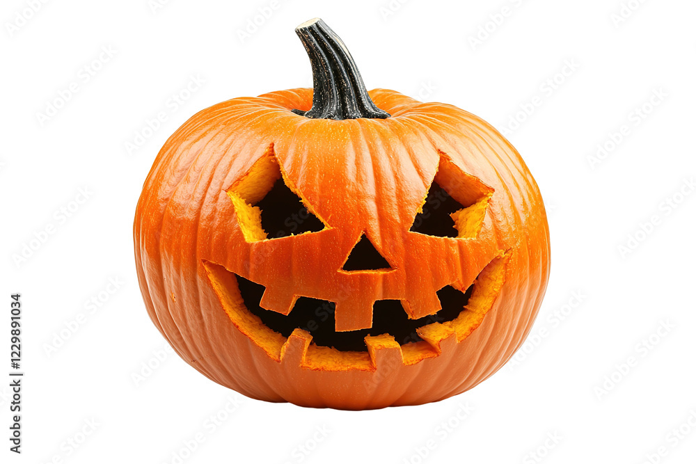 A pumpkin with a scary face carved into it. ,on transparent background. A pumpkin with a scary face carved into it. ,on transparent background.