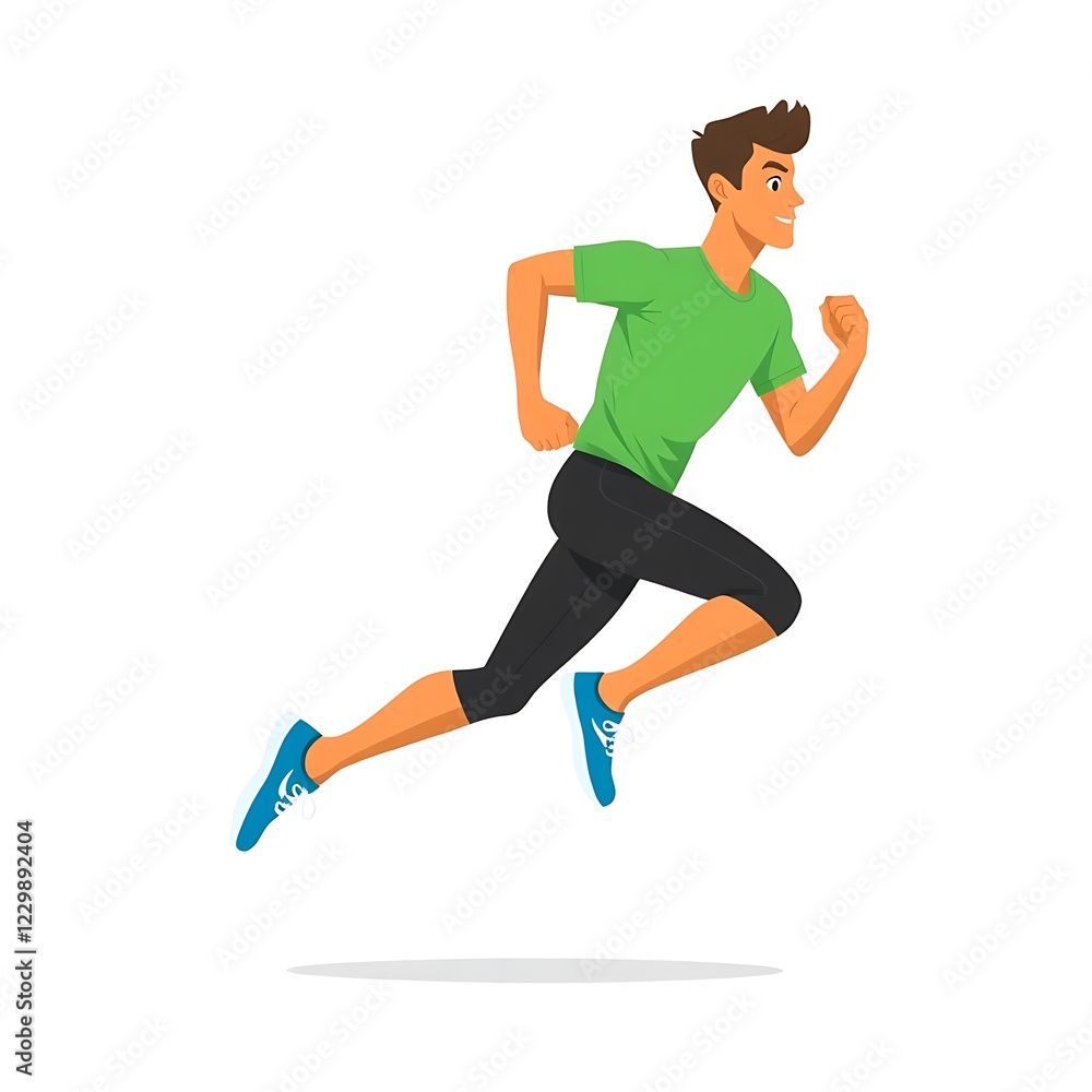 Animated illustration of a man running in athletic attire. Ideal for fitness, sports, and health themes. generative ai
Animated illustration of a man running in athletic attire. Ideal for fitness, sports, and health themes. generative ai