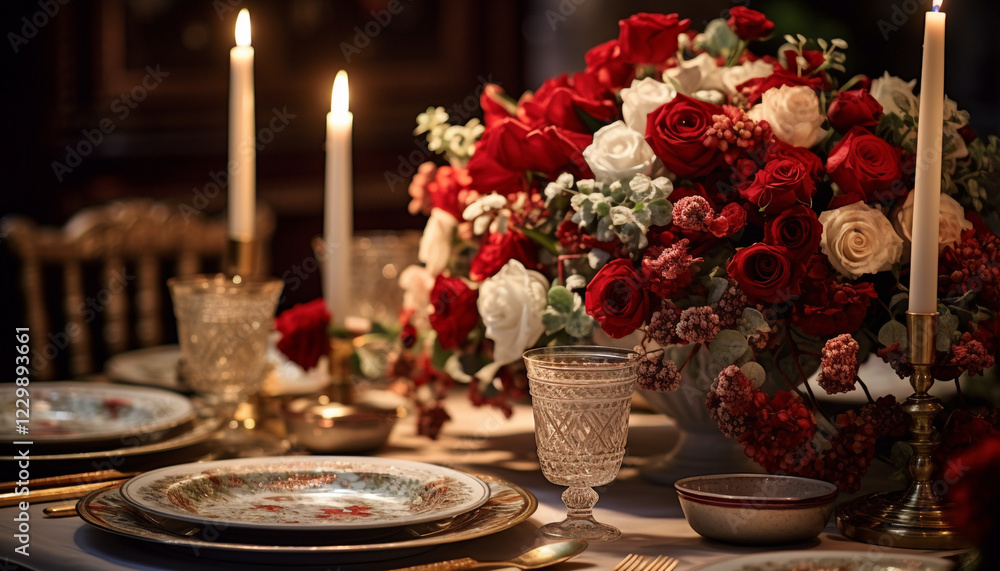 Fototapeta premium candle and flowers