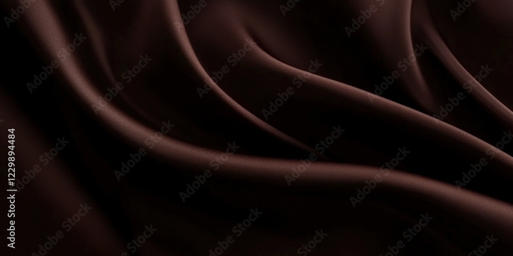 Fototapeta premium Luxurious Satin Fabric with Rich Dark Chocolate Brown Color Perfect for Elegant Backgrounds and Textures in Photography and Design Projects