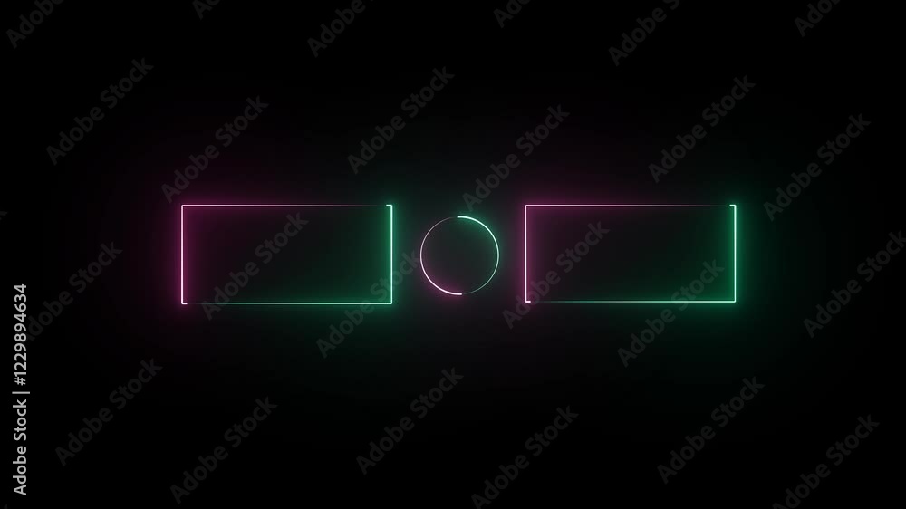 Purple and cyan Neon End Screen Frame Isolated On Black Background, neon frame background Purple and cyan Neon End Screen Frame Isolated On Black Background, neon frame background