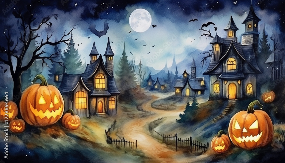Fototapeta premium halloween background with pumpkins