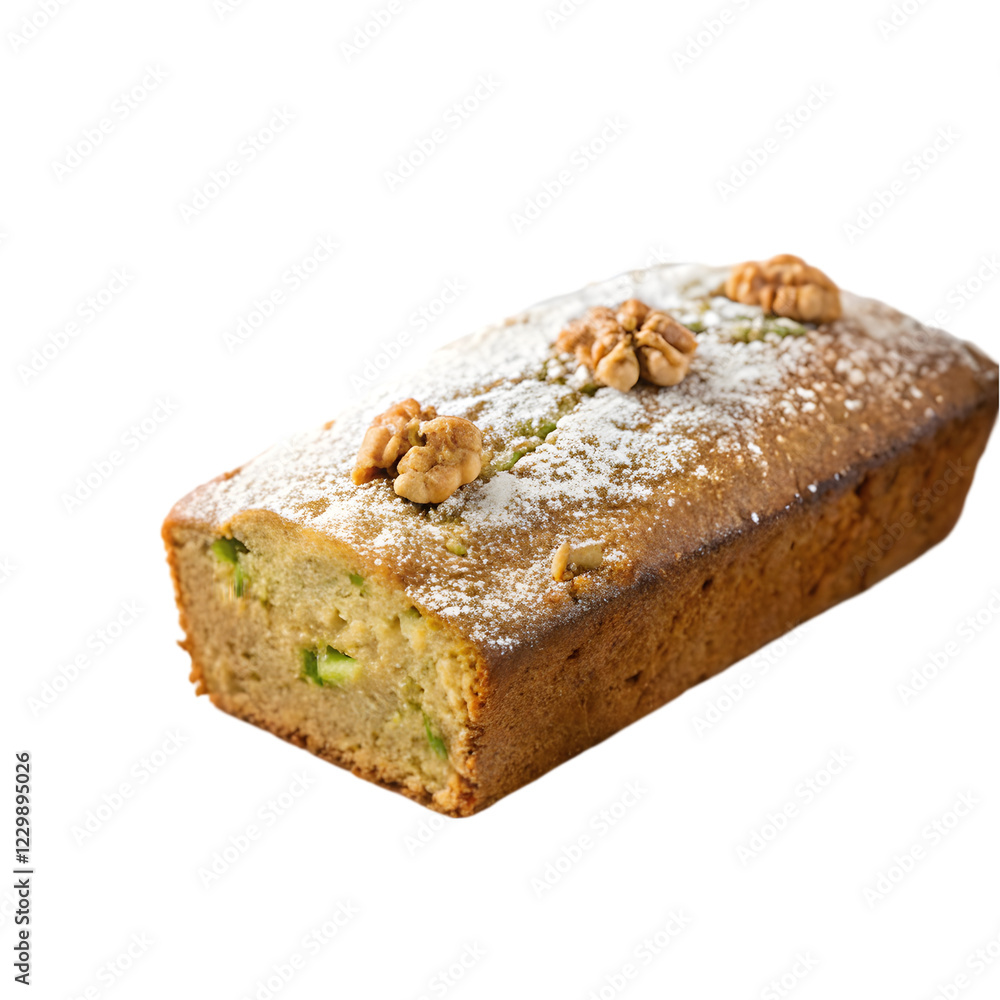 Freshly baked loaf of lemon bread isolated Freshly baked loaf of lemon bread isolated