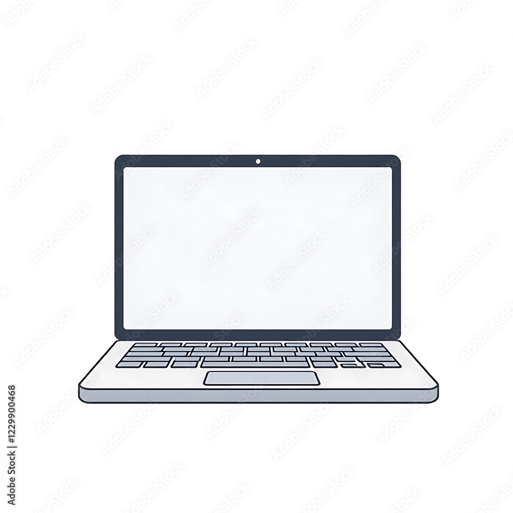 clip art vector minimalist laptop open in isolated background, generative ai clip art vector minimalist laptop open in isolated background, generative ai