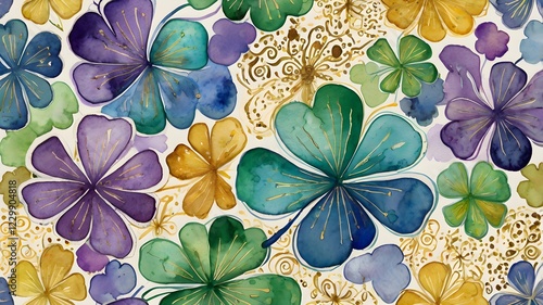 Colorful shamrock seamless pattern background for St. patrick's day celebration