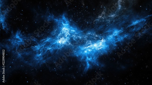 Wallpaper Mural A deep black void pierced by intense blue and white spotlights, creating a futuristic look. Torontodigital.ca