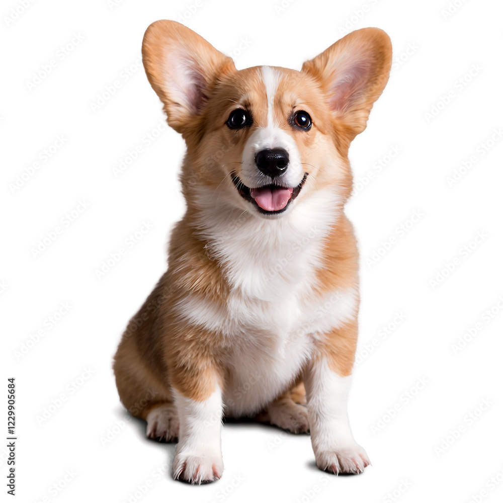 Cute corgi puppy sitting with its signature short legs and perky ears isolated on a clean PNG background, displaying a joyful and friendly expression, perfect for dog lover illustrations, pet care des Cute corgi puppy sitting with its signature short legs and perky ears isolated on a clean PNG background, displaying a joyful and friendly expression, perfect for dog lover illustrations, pet care des