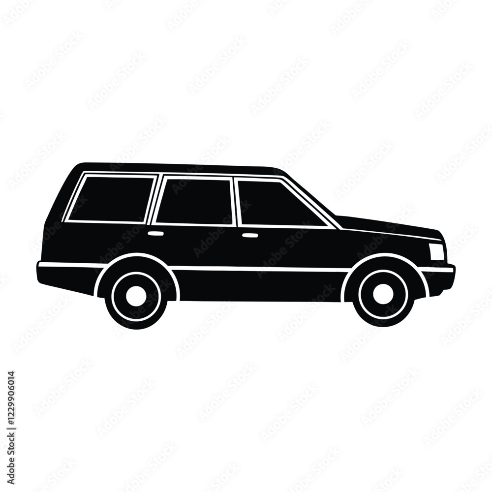 Fototapeta premium Extended Station Wagon Car silhouette vector