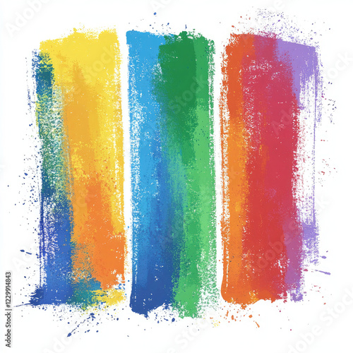 Vibrant Colorful Paint Brushstroke Abstract Art