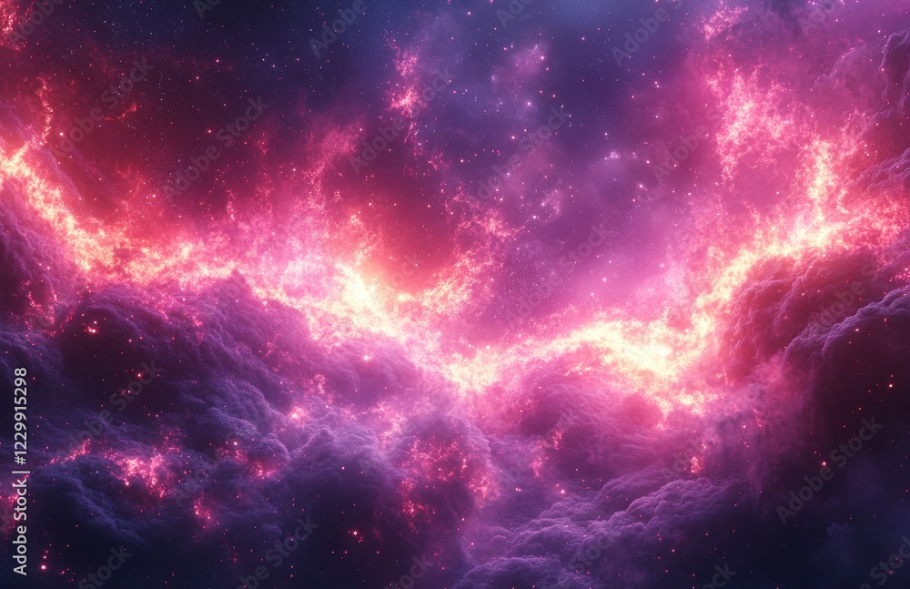 Vibrant Cosmic Nebula with Bright Colors in Space Surrounded by Stars and Ethereal Clouds Vibrant Cosmic Nebula with Bright Colors in Space Surrounded by Stars and Ethereal Clouds