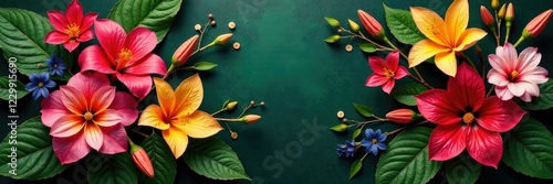 Wallpaper Mural Opulent floral arrangement featuring exotic flowers and foliage, greenery, rare Torontodigital.ca