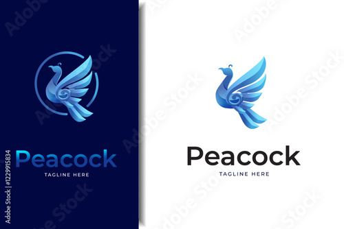 peacock colorful logo icon design photo