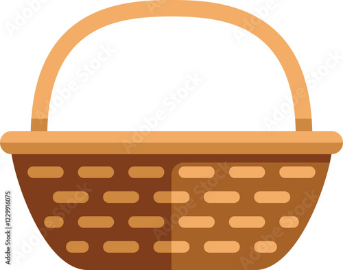 This simple and charming empty wicker basket is perfect for carrying groceries, picnic supplies, or other items