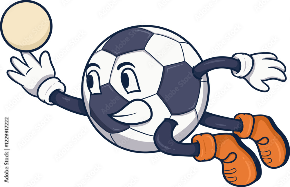Fototapeta premium Playful Cartoon Soccer Ball Character
