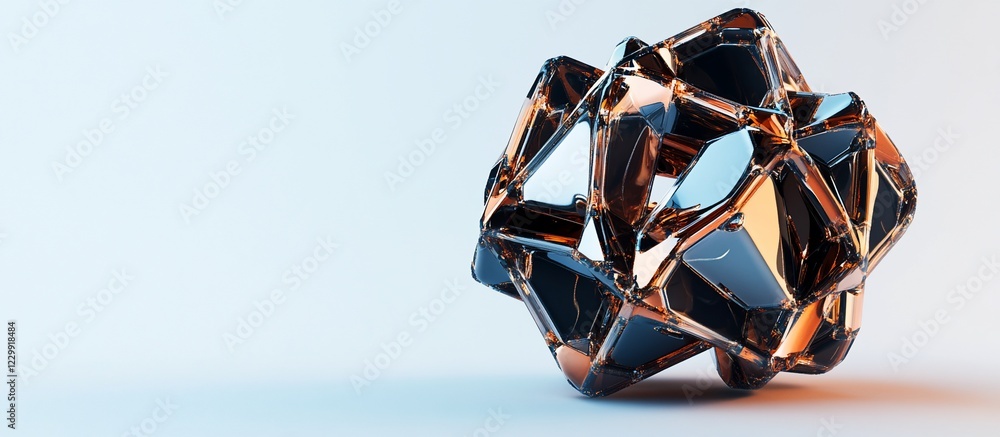 Abstract Glass Sculpture: A Play of Light and Shadow on a Modern Geometric Form Abstract Glass Sculpture: A Play of Light and Shadow on a Modern Geometric Form